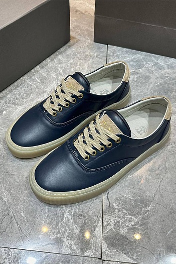 Кожаные кеды Brunello Cucinelli Sail low-top - Blue   