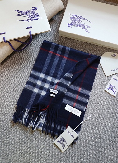 Шарф Burberry two-tone Check premium 168x30 см - Navy   