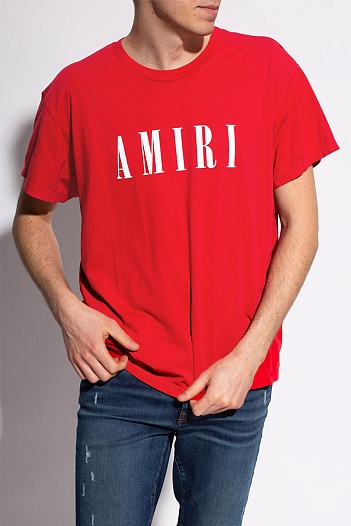 Футболка красного цвета Amiri core logo   