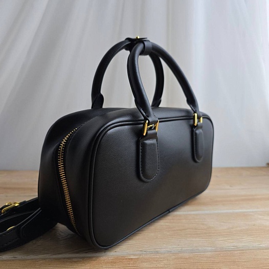 Кожаная сумка MIU MIU 28x15 см - Black   