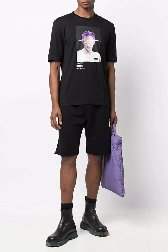 Чёрная оверсайз футболка Neil Barrett "Cyberpunk"