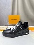 Кожаные кроссовки с мехом Louis Vuitton Trainer Premium - Black