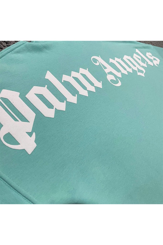 Бирюзовое оверсайз худи Palm Angels Classic logo-print