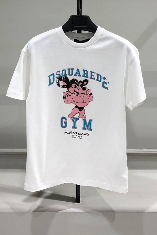 Мужская белая футболка Dsquared2 GYM