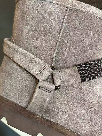 Женские замшевые угги с мехом Brunello Cucinelli Monili Premium   