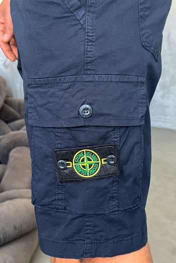 Синие шорты Stone Island cargo compass-patch   