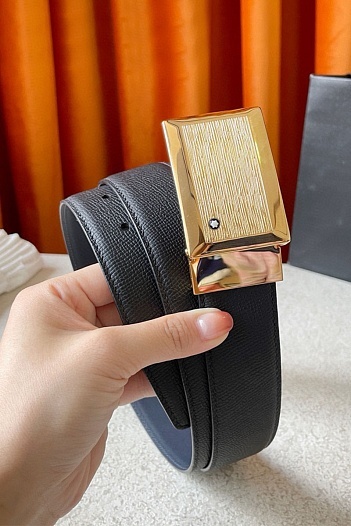 Двусторонний кожаный ремень Montblanc Premium (ширина 3.5 см)   