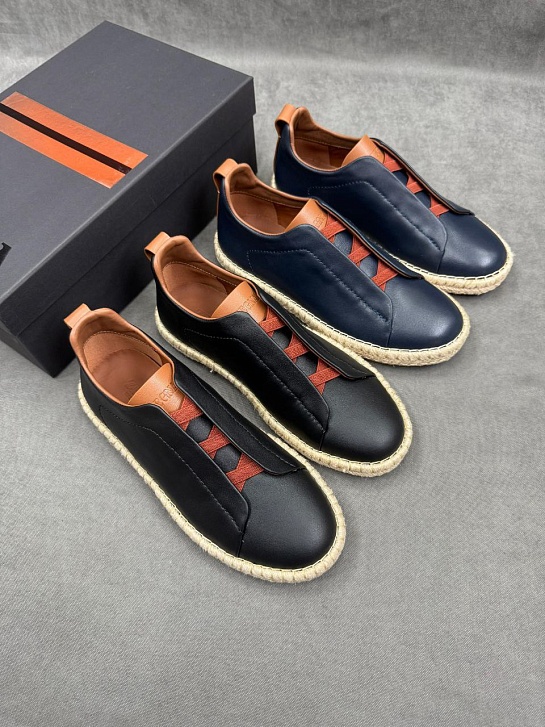 Мужские кроссовки Ermenegildo Zegna Triple Stitch - Navy