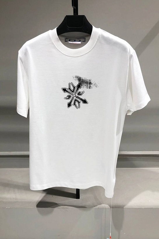 Белая оверсайз футболка Off-White Tribal Type
