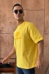 Жёлтая оверсайз футболка Balenciaga BB logo