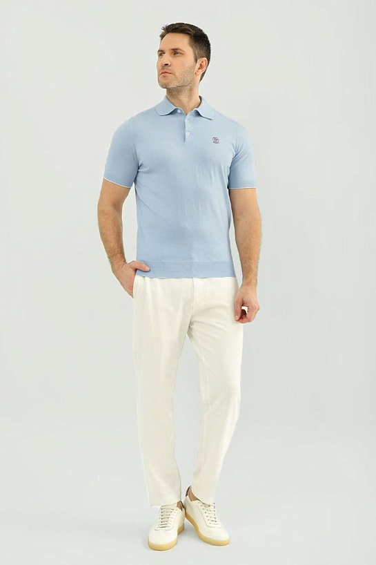 Мужское голубое поло Brunello Cucinelli premium