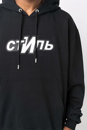 Чёрное оверсайз худи Heron Preston "Стиль"   