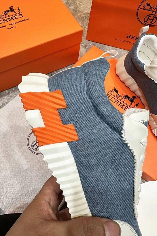 Мужские кроссовки Hermes Bouncing - White / Blue