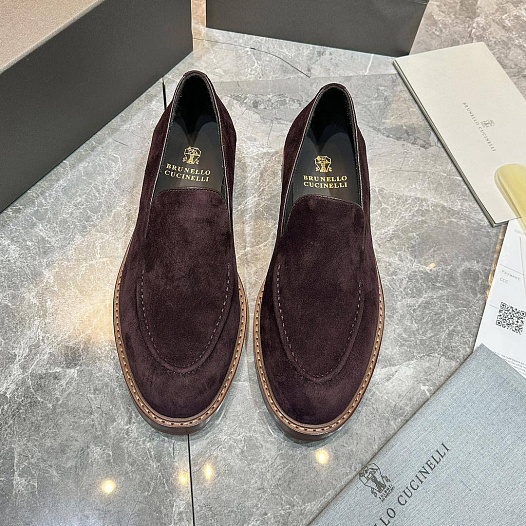 Замшевые лоферы Brunello Cucinelli - Brown   