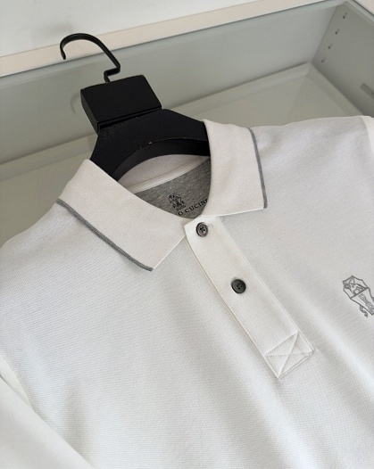 Мужское поло Brunello Cucinelli Premium - White   