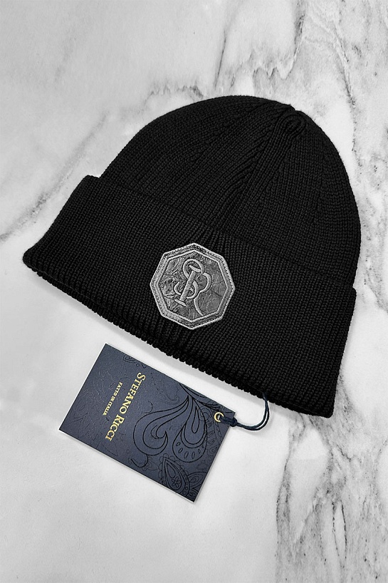 Шапка Stefano Ricci logo-embroidered - Black