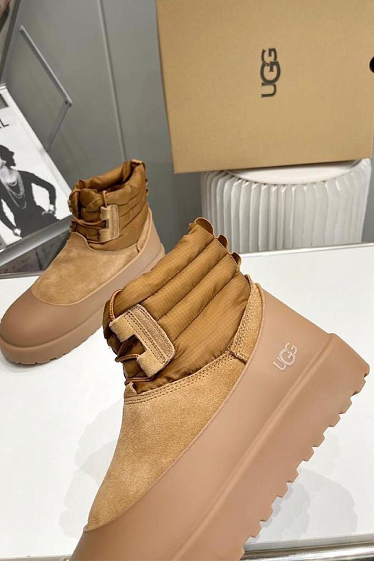 Ботинки с мехом UGG Classic Mini Lace-Up - Chestnut