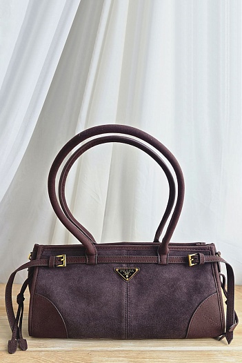 Замшевая сумка Prada Bonnie medium 32x14 см   