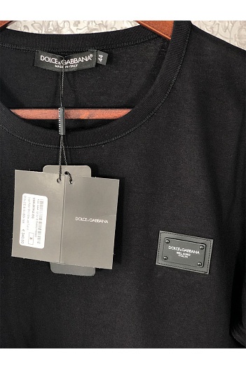 Чёрная мужская футболка Dolce & Gabbana logo-plaque   