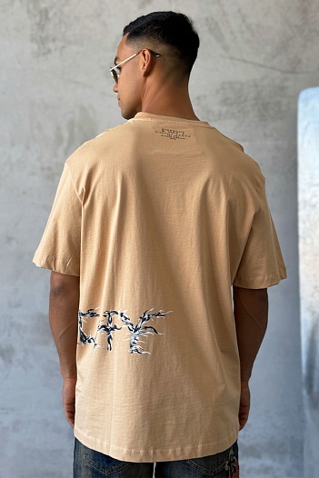 Бежевая оверсайз футболка Givenchy Barbed Wire   