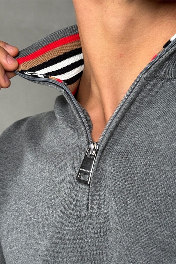 Мужской джемпер Burberry quarter-zip - Grey   