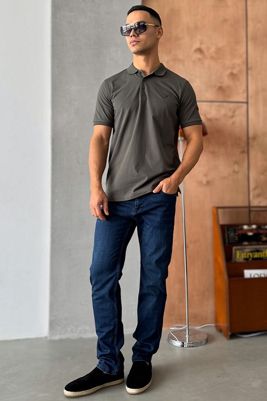 Мужские джинсы тёмно-синего цвета Brioni regular fit