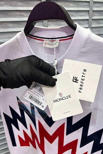 Мужская белая футболка Moncler Multi M Logo   