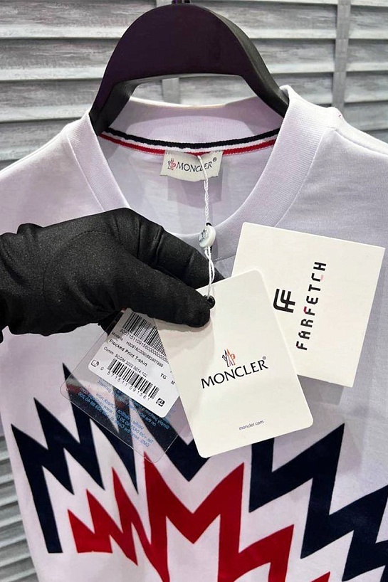 Мужская белая футболка Moncler Multi M Logo