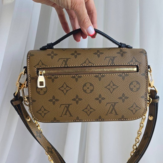 Кожаная сумка Louis Vuitton Pochette Mini 19x10 см - Brown