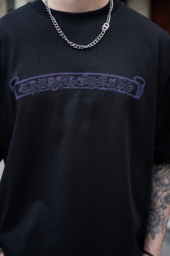 Чёрная оверсайз футболка Chrome Hearts Premium   
