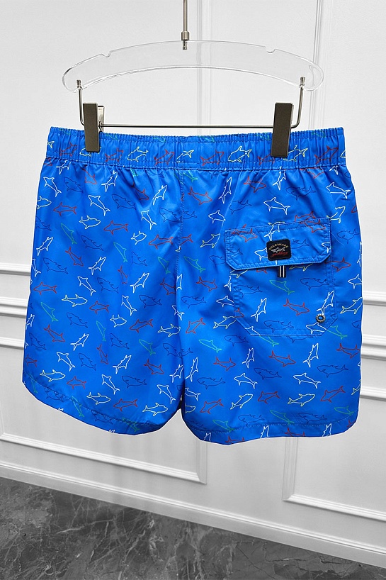 Мужские синие шорты Paul & Shark shark-print