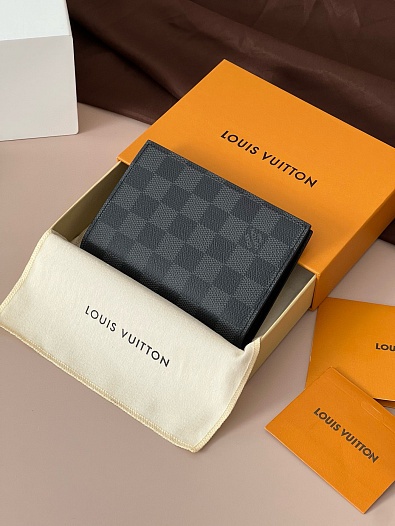 Кожаная обложка для паспорта Louis Vuitton Premium 14x9.5x1.5 см   