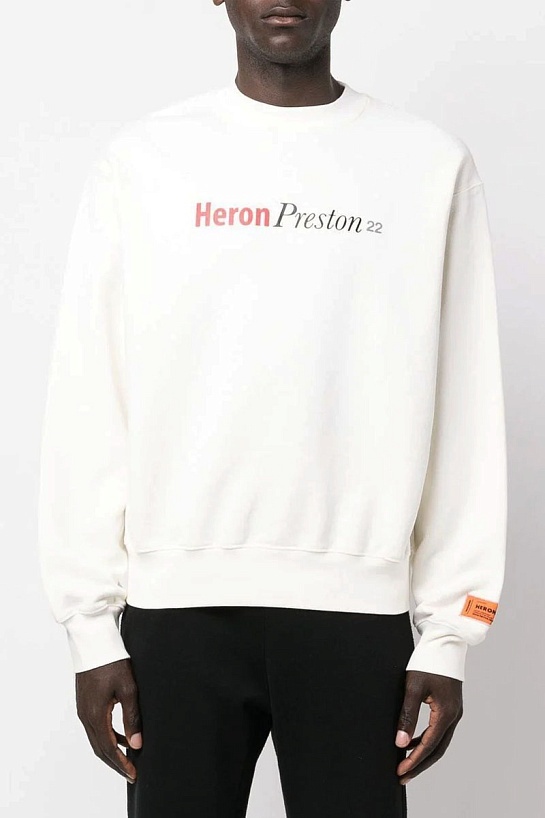 Мужской белый свитшот Heron Preston Multi Heron Censored