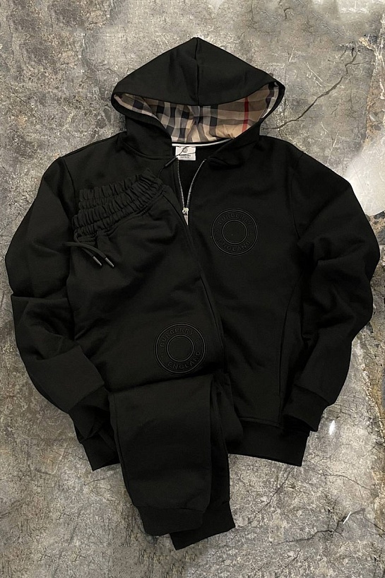 Мужские чёрные штаны Burberry England logo-embroidered