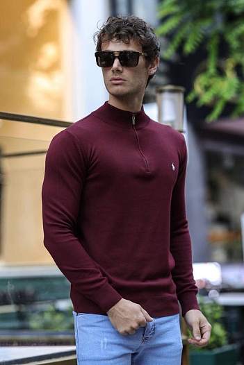 Мужская кофта Polo Ralph Lauren half-zip - Burgundy   