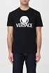 Мужская чёрная футболка Versace Medusa logo-print