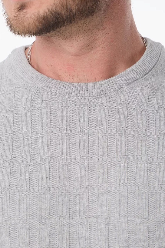 Мужской джемпер Tommy Hilfiger logo-embroidered - Grey