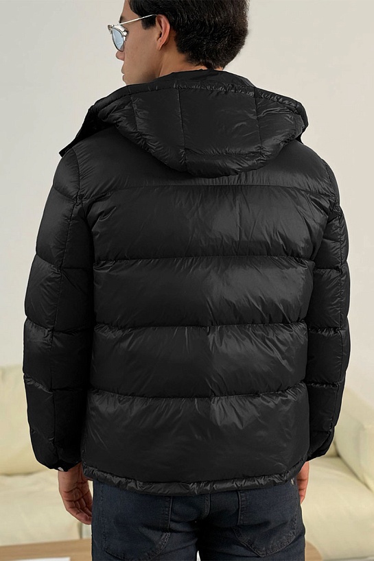 Мужской пуховик Prada logo-plaque - Black