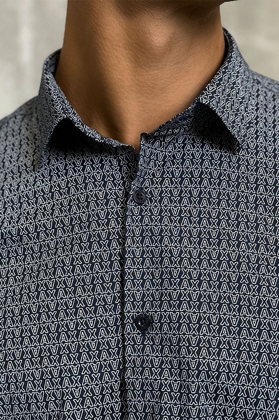 Мужская тёмно-синяя рубашка Armani Exchange