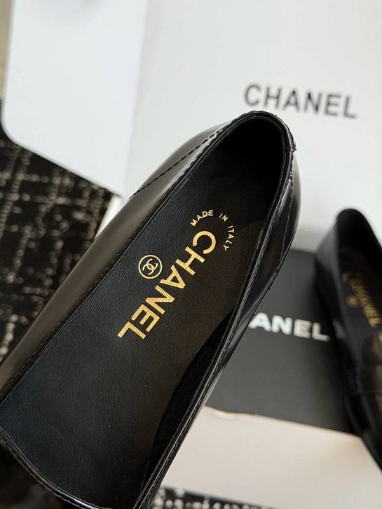 Женские кожаные лоферы Chanel premium