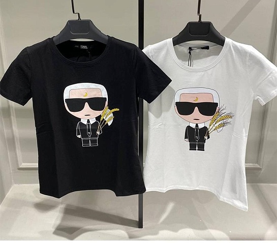 Женская белая футболка Karl Lagerfeld "Virgo"