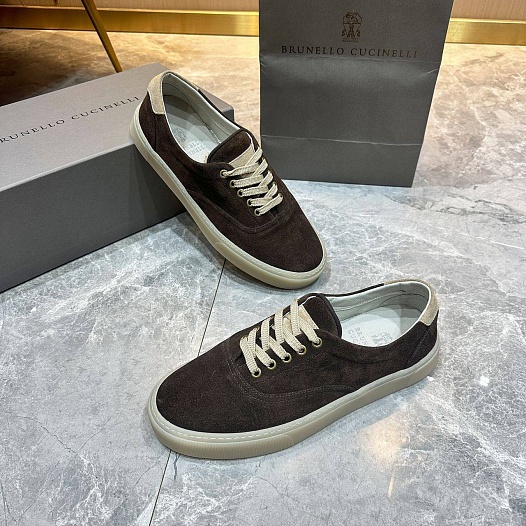 Замшевые кеды Brunello Cucinelli Sail low-top - Brown   