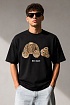 Чёрная оверсайз футболка Palm Angels Leopard Bear