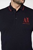 Тёмно-синее поло Armani Exchange embroidered-logo