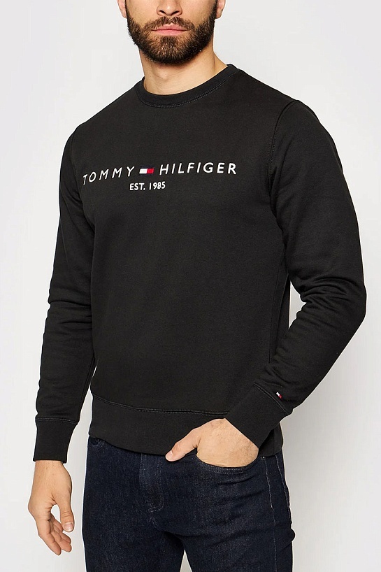 Свитшот чёрного цвета Tommy Hilfiger logo-embroidered