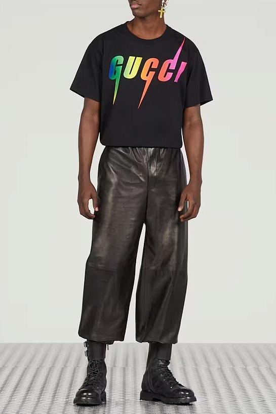 Мужская чёрная футболка Gucci Blade logo-print