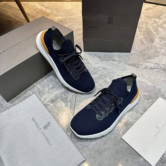 Мужские кроссовки Brunello Cucinelli knitted - Navy