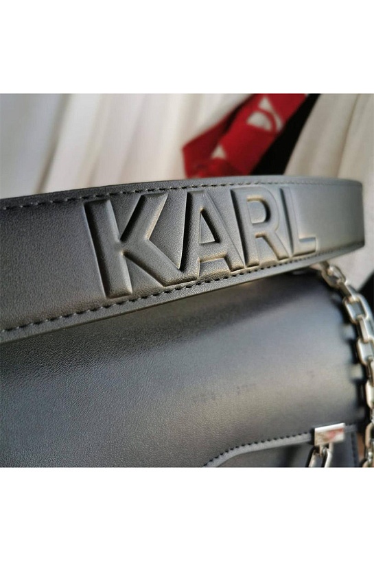 Кожаная сумка-сетчел Karl Lagerfeld Seven 21x15 см