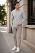 Мужская светло-серая кофта на молнии Stefano Ricci logo-embroidered