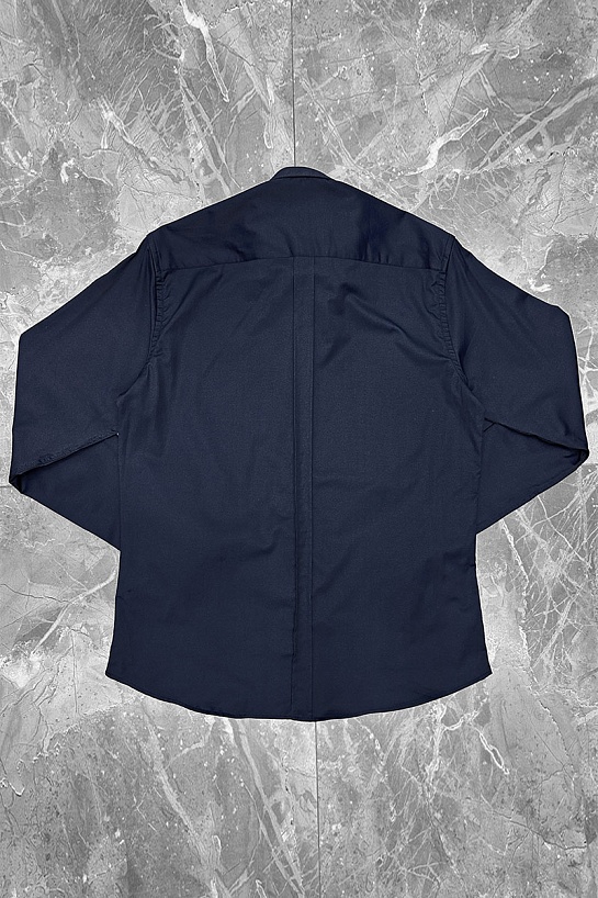 Мужская тёмно-синяя рубашка Hermes H embroidered